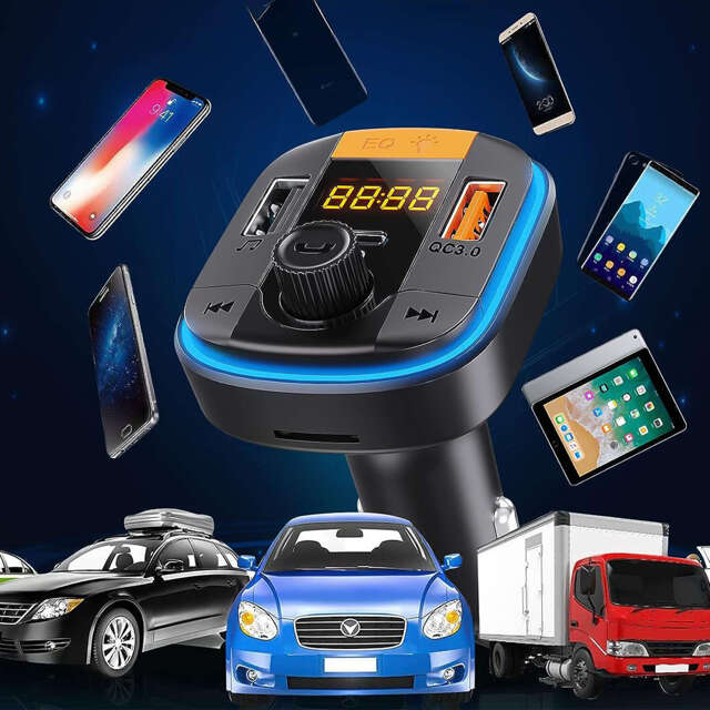 Ładowarka samochodowa transmiter LED RGB  Alogy Car Charge USB QC 3.0 + USB-C PD 20W srebrny