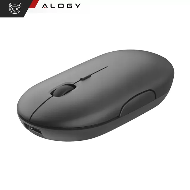 Myszka bezprzewodowa Alogy mysz ergonomiczna mała do laptopa PC bluetooth 2.4GHz cicha czarna