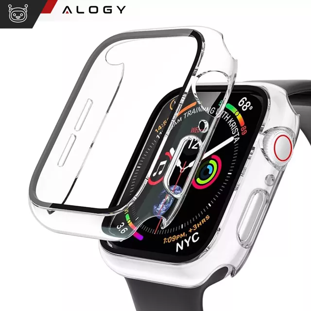 Obudowa ochronna z szkłem Alogy Protector Case 2w1 nakładka etui do Apple Watch 10 42mm Przezroczysta 