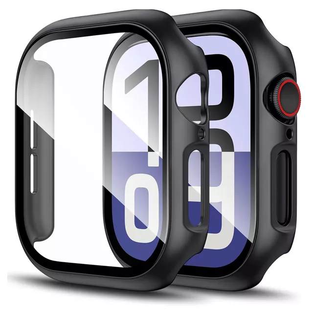 Obudowa ochronna z szkłem Alogy Protector Case 2w1 nakładka etui do Apple Watch 10 46mm Czarna