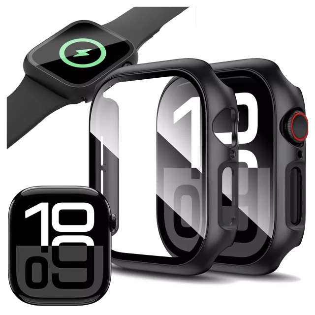 Obudowa ochronna z szkłem Alogy Protector Case 2w1 nakładka etui do Apple Watch 10 46mm Czarna