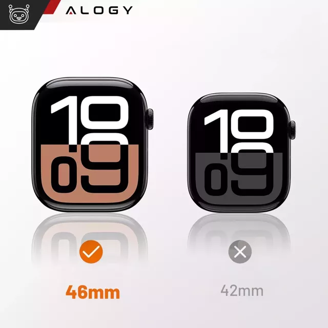 Obudowa ochronna z szkłem Alogy Protector Case 2w1 nakładka etui do Apple Watch 10 46mm Czarna