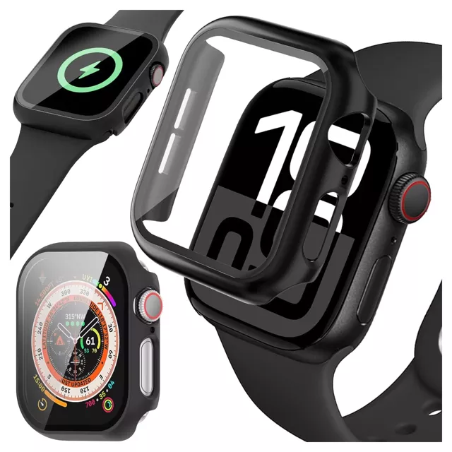 Obudowa ochronna z szkłem Alogy Protector Case 2w1 nakładka etui do Apple Watch 10 46mm Czarna