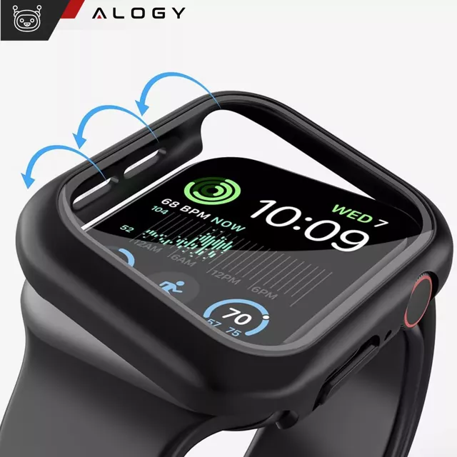 Obudowa ochronna z szkłem Alogy Protector Case 2w1 nakładka etui do Apple Watch 10 46mm Czarna