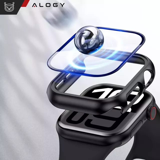 Obudowa ochronna z szkłem Alogy Protector Case 2w1 nakładka etui do Apple Watch 10 46mm Czarna