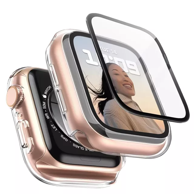 Obudowa ochronna z szkłem Alogy Protector Case 2w1 nakładka etui do Apple Watch 10 46mm Przezroczysta