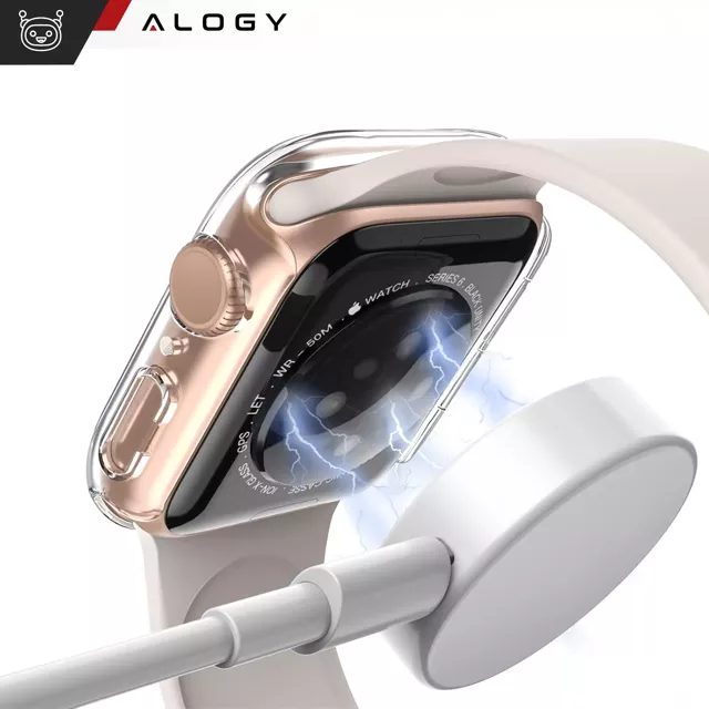 Obudowa ochronna z szkłem Alogy Protector Case 2w1 nakładka etui do Apple Watch 10 46mm Przezroczysta