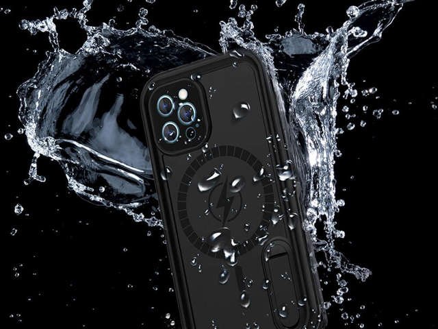 Pancerne etui wodoodporne 360 IP68 do MagSafe do iPhone 12 Pro Czarne