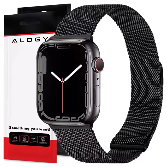 Pasek stalowy Alogy bransoleta do Apple Watch 38/40/41mm stal nierdzewna Czarny