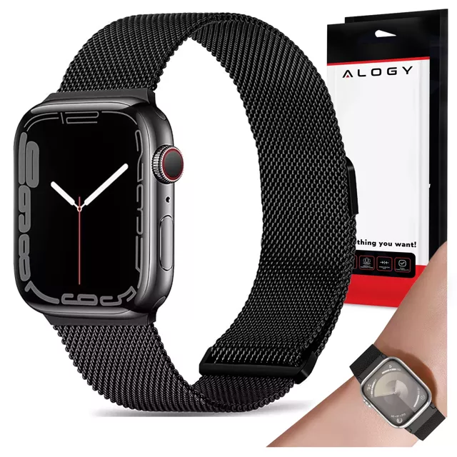 Pasek stalowy Alogy bransoleta do Apple Watch 38/40/41mm stal nierdzewna Czarny