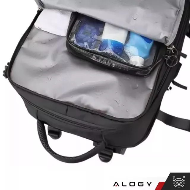 Plecak na laptopa tablet męski damski podróżny na walizkę do biura podróży Unisex 45x30x20cm Alogy Czarny