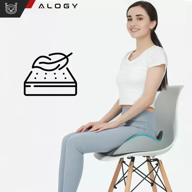 Poduszka ortopedyczna do siedzenia Alogy Seat Pillow do auta na krzesło do biurka siedzisko na fotel z pianką Memory Foam Czarna