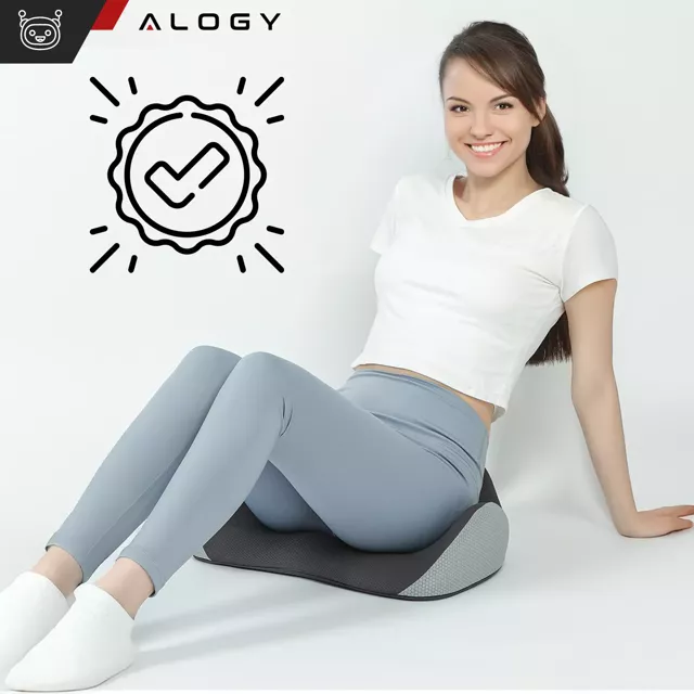 Poduszka ortopedyczna do siedzenia Alogy Seat Pillow do auta na krzesło do biurka siedzisko na fotel z pianką Memory Foam Czarna