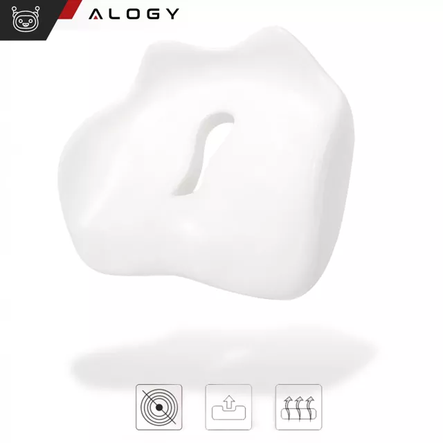 Poduszka ortopedyczna do siedzenia Alogy Seat Pillow do auta na krzesło do biurka siedzisko na fotel z pianką Memory Foam Czarna