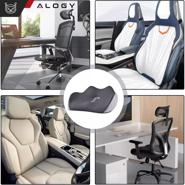 Poduszka ortopedyczna do siedzenia Alogy Seat Pillow do auta na krzesło do biurka siedzisko na fotel z pianką Memory Foam Czarna