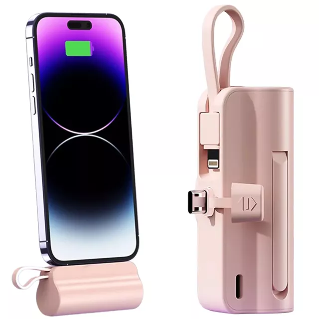 PowerBank 5000mAh Alogy bank energii kieszonkowy mały ładowarka zewnętrzna Power Bank USB-C i lightning Różowy