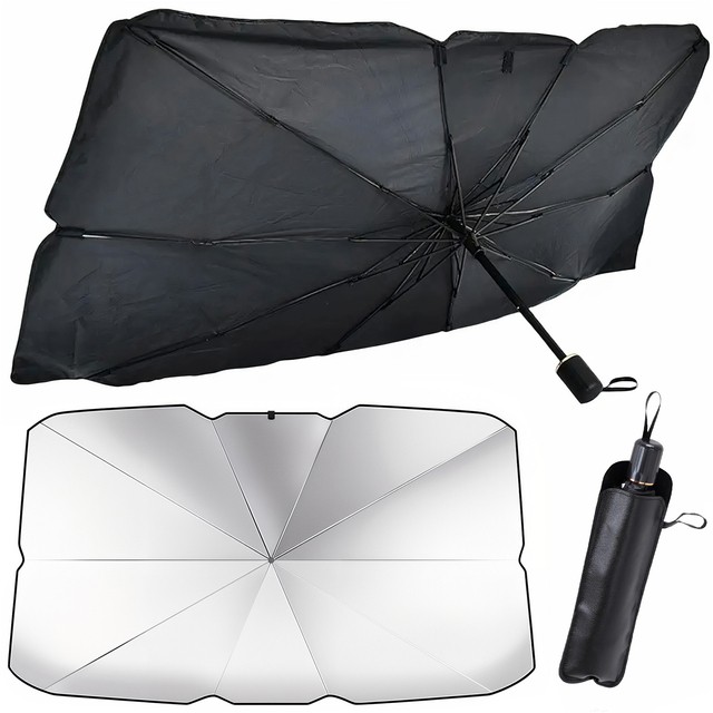 Samochodowy parasol przeciwsłoneczny do samochodu auta osłona szyby przeciwsłoneczna UV Alogy Car L 135x79cm czarny