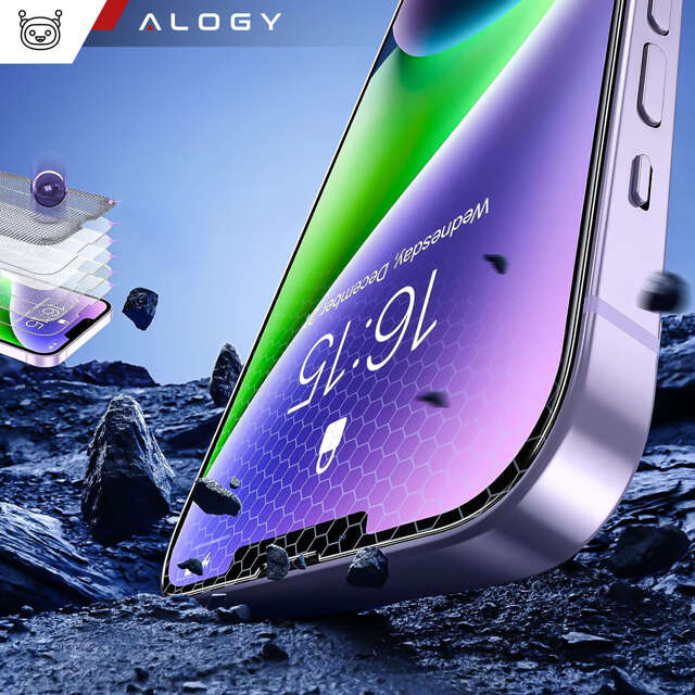 Szkło hartowane 9H do iPhone 15 / 15 Pro  / 16 na ekran Alogy Screen Protector PRO+