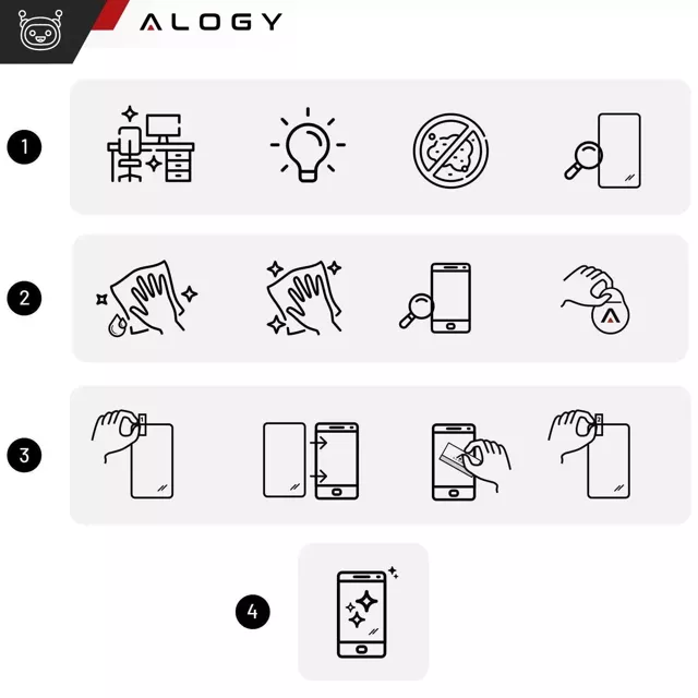 Szkło hartowane do Apple iPhone 16 Plus ochronne szkiełko na ekran 9H Alogy Heavy Pro+™️