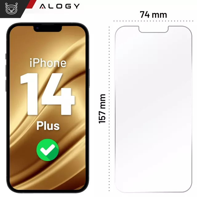 Szkło hybrydowe do Apple iPhone 14 Plus na ekran Alogy Flexi Glass 9H Case Friendly płaskie na ekran