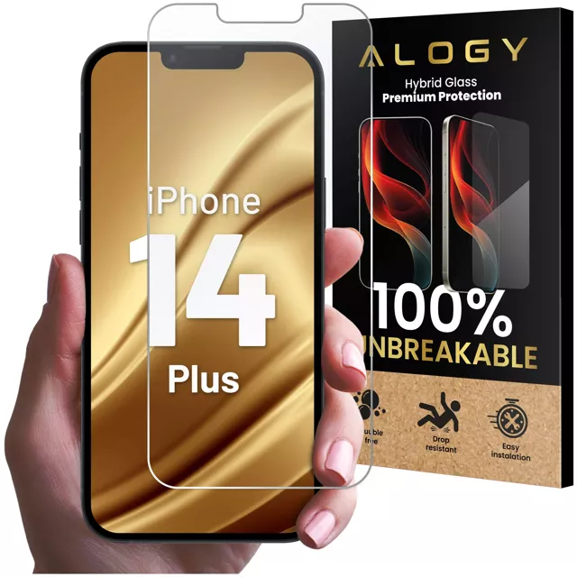 Szkło hybrydowe do Apple iPhone 14 Plus na ekran Alogy Flexi Glass 9H Case Friendly płaskie na ekran