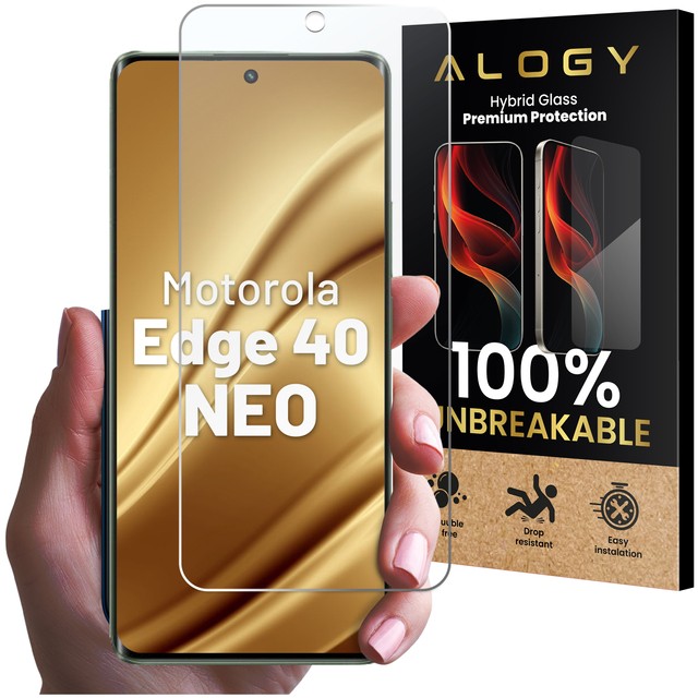 Szkło hybrydowe do Motorola Edge 40 Neo na ekran Alogy Flexi Glass 9H Case Friendly płaskie na ekran