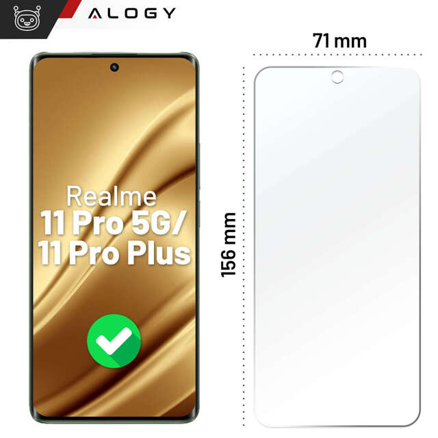 Szkło hybrydowe do Realme 11 Pro 5G / Pro+ Plus na ekran Alogy Flexi Glass 9H Case Friendly płaskie na ekran