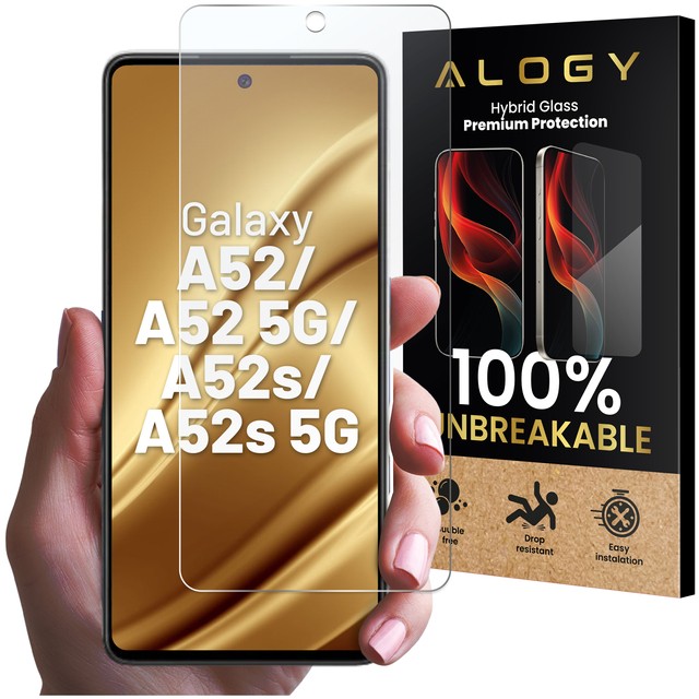 Szkło hybrydowe do Samsung Galaxy A52 / A52 5G / A52s / A52s 5G na ekran Alogy Flexi Glass 9H Case Friendly płaskie na ekran