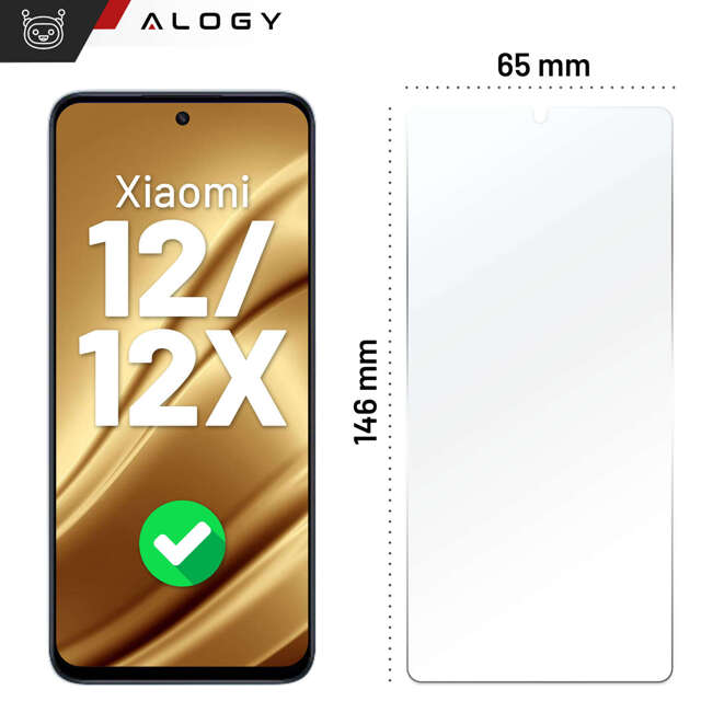 Szkło hybrydowe do Xiaomi 12 / 12X na ekran Alogy Flexi Glass 9H Case Friendly płaskie na ekran