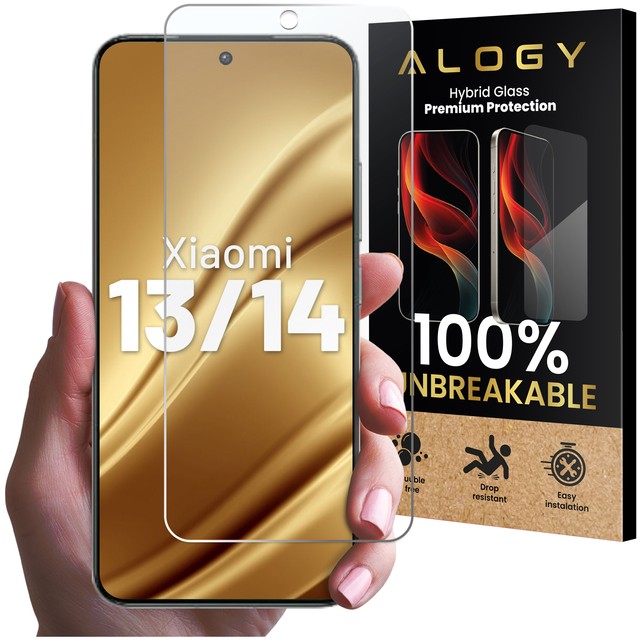 Szkło hybrydowe do Xiaomi 13 / 14 na ekran Alogy Flexi Glass 9H Case Friendly płaskie na ekran