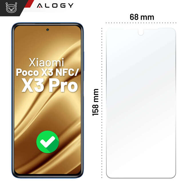 Szkło hybrydowe do Xiaomi Poco X3 NFC / X3 Pro na ekran Alogy Flexi Glass 9H Case Friendly płaskie na ekran