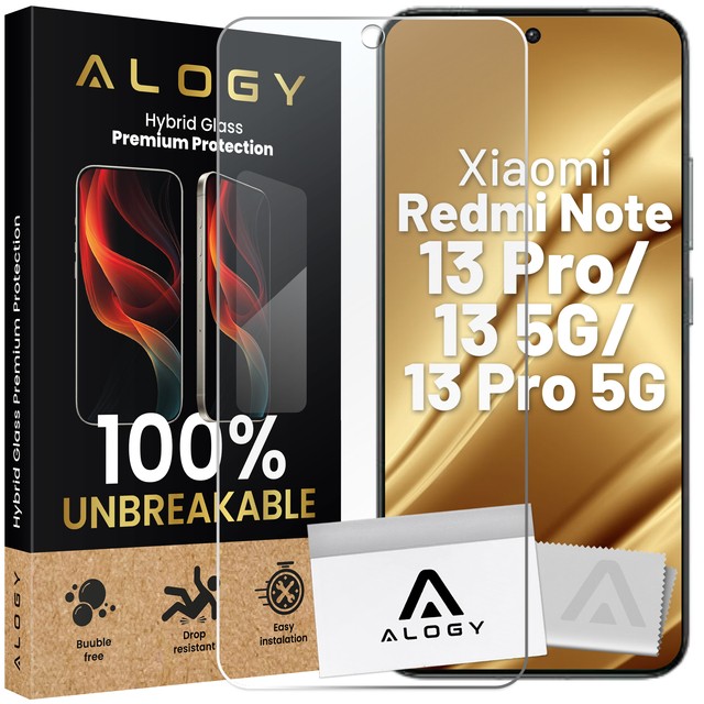 Szkło hybrydowe do Xiaomi Redmi Note 13 Pro / Note 13 5G / Note 13 Pro 5G na ekran Alogy Flexi Glass 9H Case Friendly płaskie na ekran