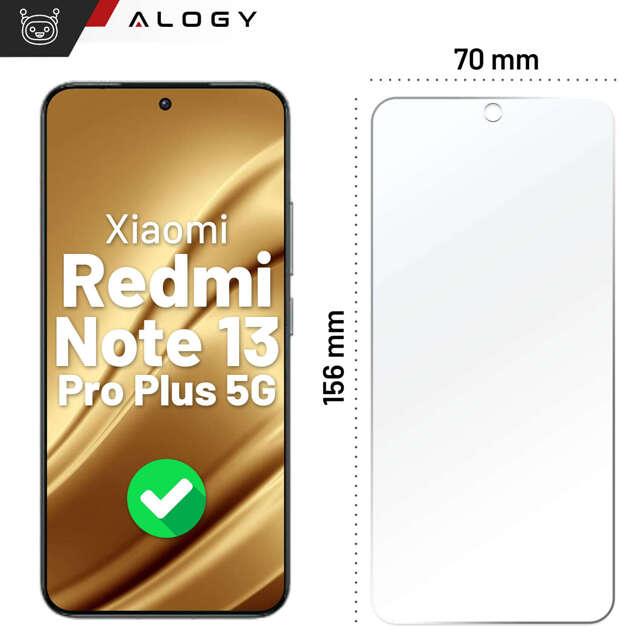 Szkło hybrydowe do Xiaomi Redmi Note 13 Pro Plus 5G na ekran Alogy Flexi Glass 9H Case Friendly płaskie na ekran