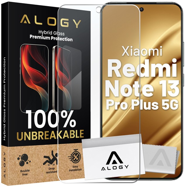 Szkło hybrydowe do Xiaomi Redmi Note 13 Pro Plus 5G na ekran Alogy Flexi Glass 9H Case Friendly płaskie na ekran