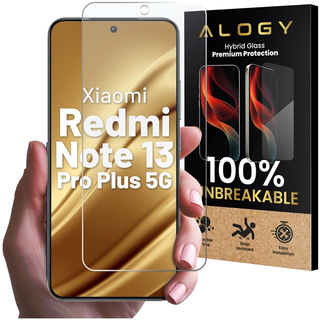 Szkło hybrydowe do Xiaomi Redmi Note 13 Pro Plus 5G na ekran Alogy Flexi Glass 9H Case Friendly płaskie na ekran