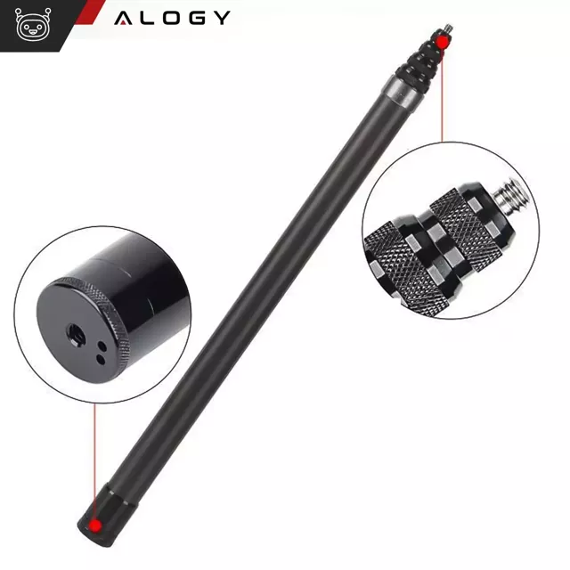 Teleskopowy kijek Selfie Stick Alogy do GoPro/DJI/Insta - 45-310cm - 3 metry