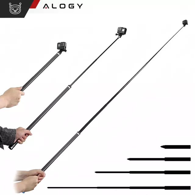 Teleskopowy kijek Selfie Stick Alogy do GoPro/DJI/Insta - 45-310cm - 3 metry