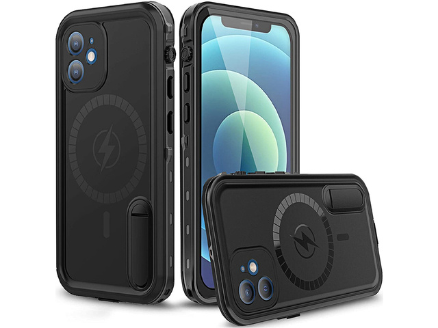 Wodoodporne Etui na telefon IP68 do MagSafe do iPhone 12 Mini Czarne