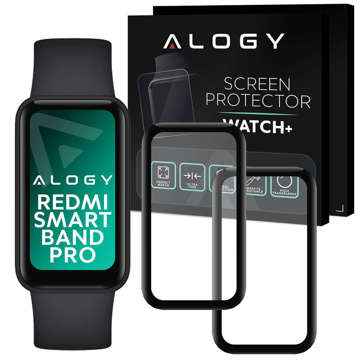 Alogy 2x Szkło na smartwatch elastyczne 3D do Xiaomi Redmi Smart Band Pro Black