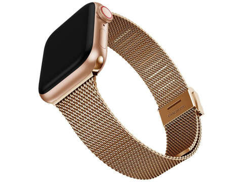 Alogy Bransoleta Milanese do zegarka pasek do Apple Watch 38/40/41mm Różowe złoto