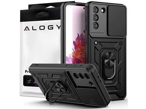 Alogy Camshield Stand Ring Etui obudowa z osłonką na aparat do Samsung Galaxy S21