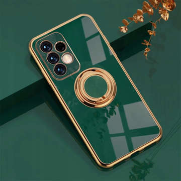 Alogy Etui TPU Luxury Ring Case z uchwytem na palec do Samsung Galaxy A53 5G zielone ze złotą ramką