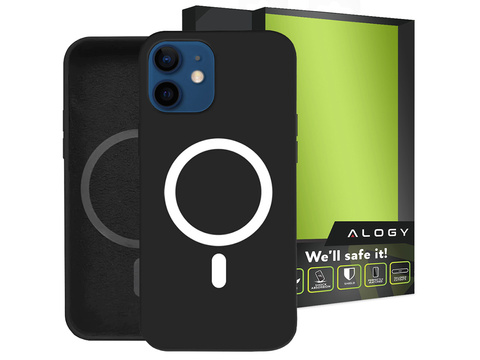 Alogy Etui do MagSafe Ultra Slim Mag do ładowarek Qi do iPhone 12 Mini Czarne