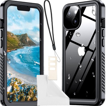 Alogy Etui do iPhone 14 wodoodporne pancerne 360 Case Hybrid ochrona aparatu obiektywów IP68 Waterproof czarne