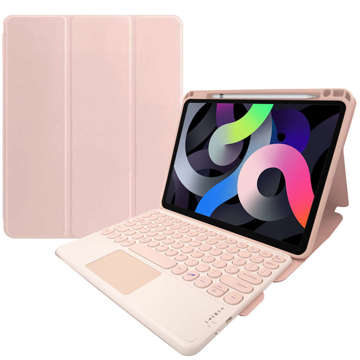 Alogy Etui na tablet Smart Case klawiatura Bluetooth Touchpad do Apple iPad Air 4 2020 / 5 2022 Różowe