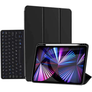 Alogy Etui na tablet magnetyczne klawiatura Bluetooth do Apple iPad Pro 12.9 2021 Czarne