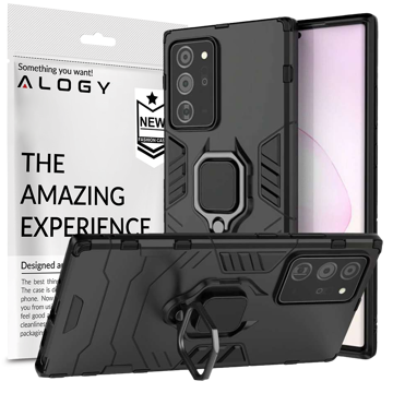 Alogy Etui na telefon Stand Ring Armor do Galaxy Note 20 Ultra czarne