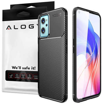 Alogy Etui na telefon do Realme 9i Rugged Armor obudowa TPU Carbon Black