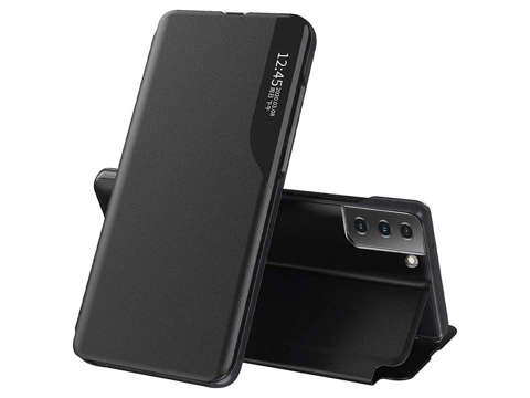 Alogy Etui na telefon portfel Smart View Cover do Galaxy S21 FE Czarne