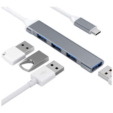 Alogy HUB USB-C na 4 porty USB 3.0 5GB/s Adapter rozdzielnik koncentrator sieciowy